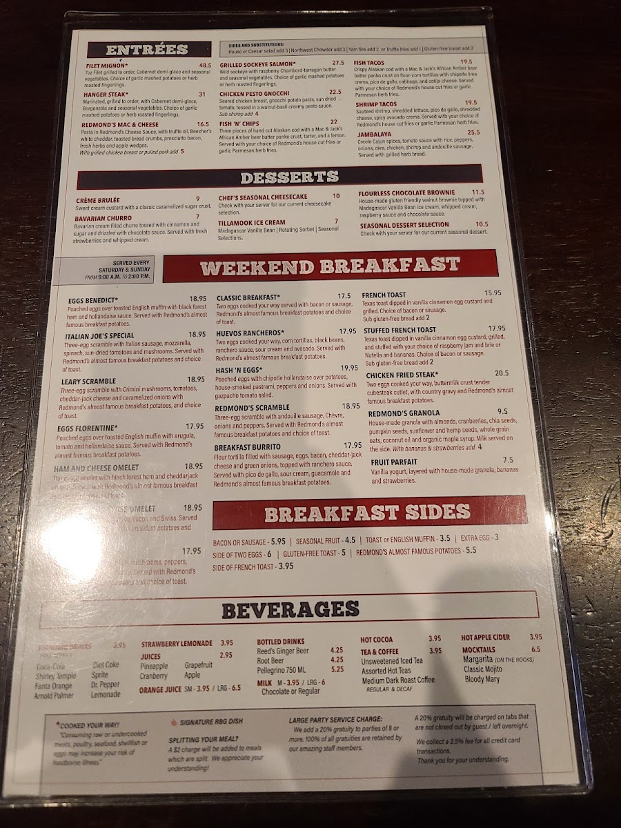 Redmond's Bar & Grill Menu - Image 6